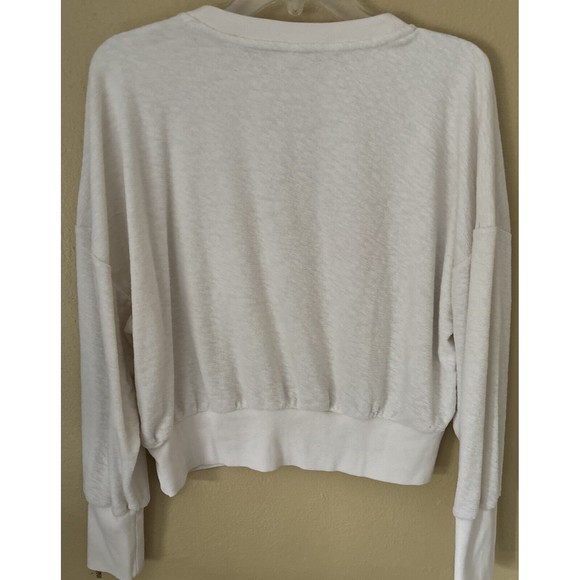 Old Navy Live By The Sun Crop Sweatshirt Medium Lightweight Terrycloth Pullover - Picture 7 of 8